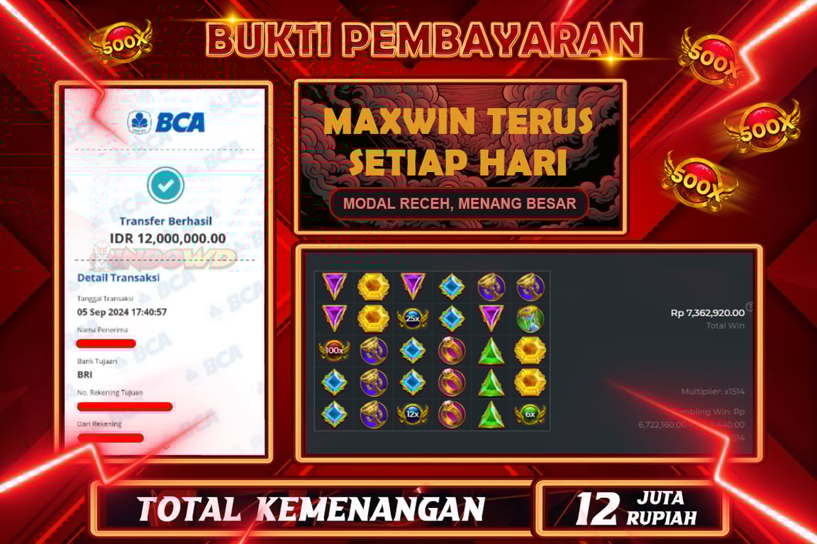 INDOWD JACKPOT SLOT GATES OF OLYMPUS 1000 Rp.12.000.000,- LUNAS