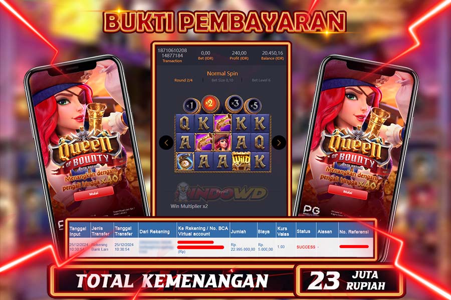 INDOWD JACKPOT LIVE GAMES SLOT QUEEN OF BOUNTY  Rp.23.000.000,- LUNAS
