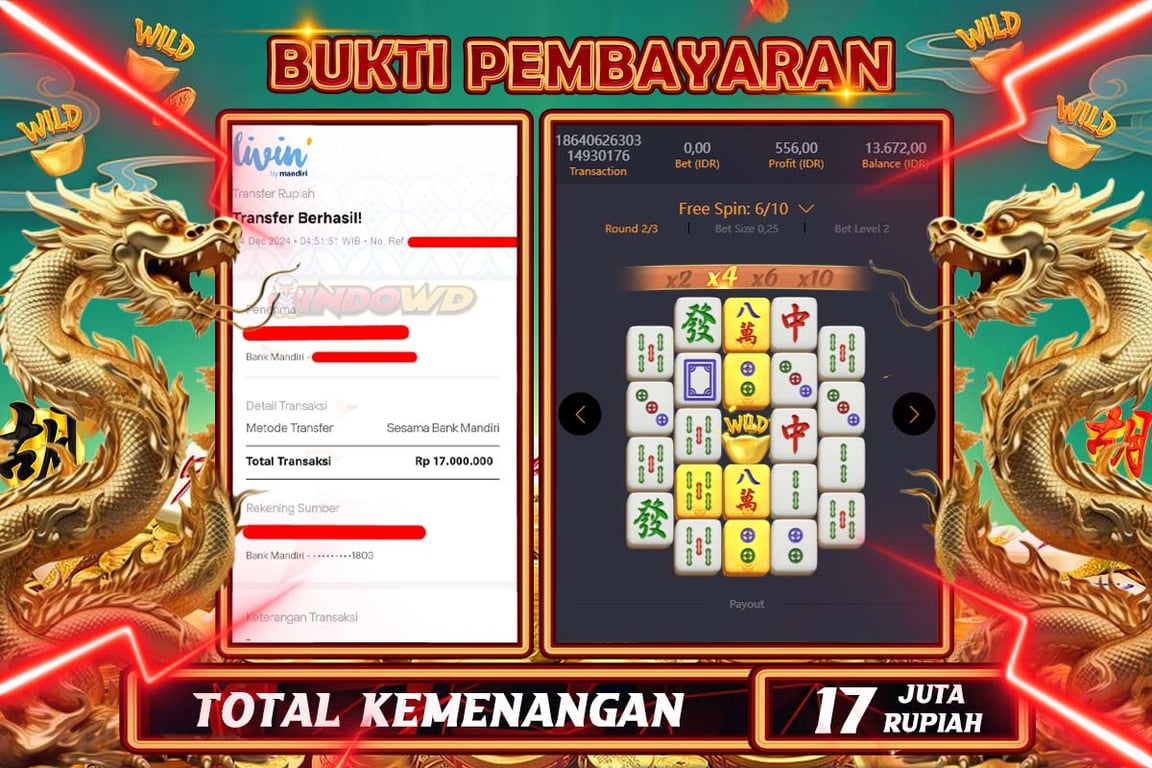 INDOWD JACKPOT SLOT MAHJONG WAYS 2 Rp.17.000.000,- LUNAS