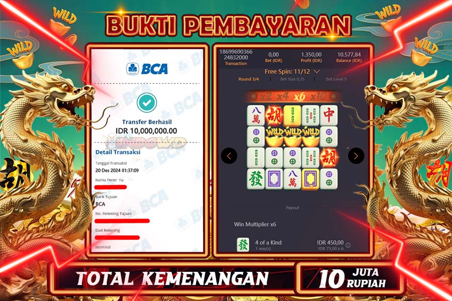 INDOWD JACKPOT LIVE GAMES  SLOT MAHJONG WAYS  2 Rp.10.000.000,- LUNAS