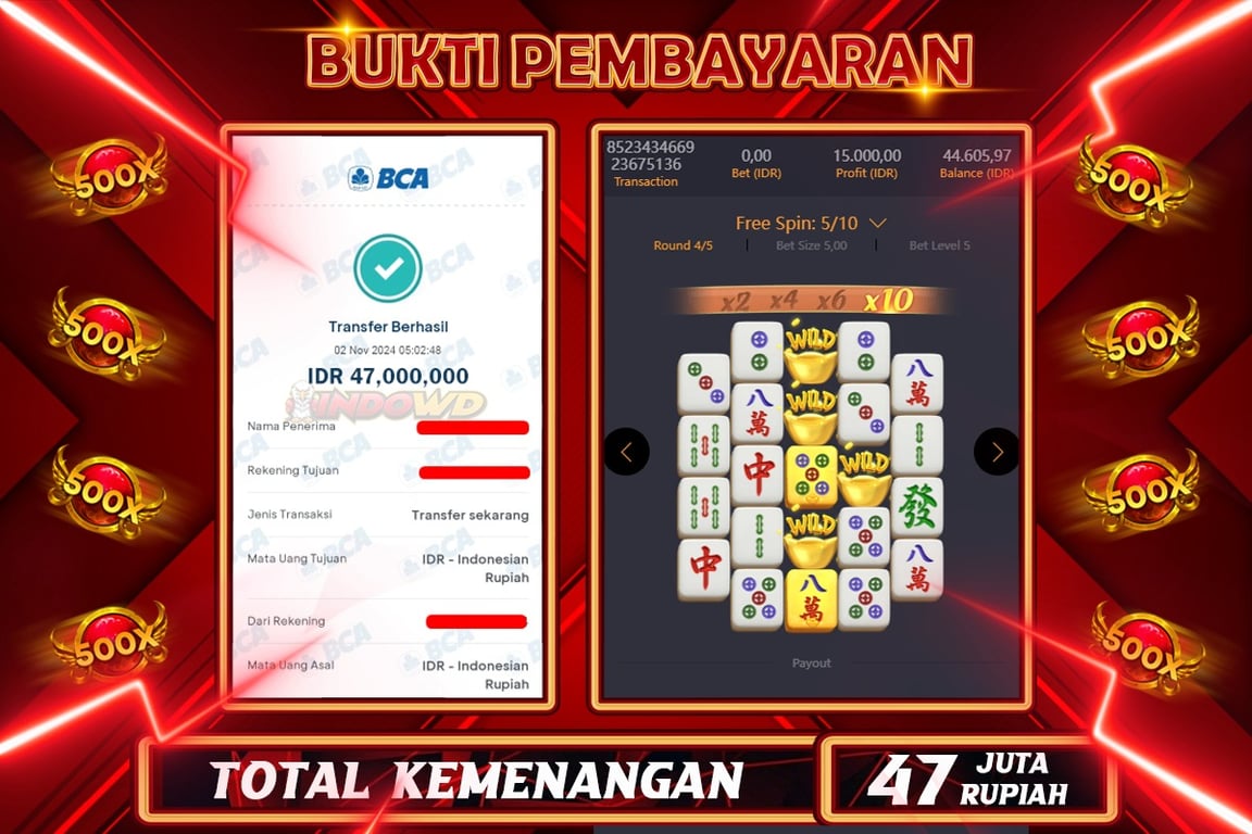 INDOWD JACKPOT SLOT MAHJONG WAYS 2 Rp.47.000.000,- LUNAS