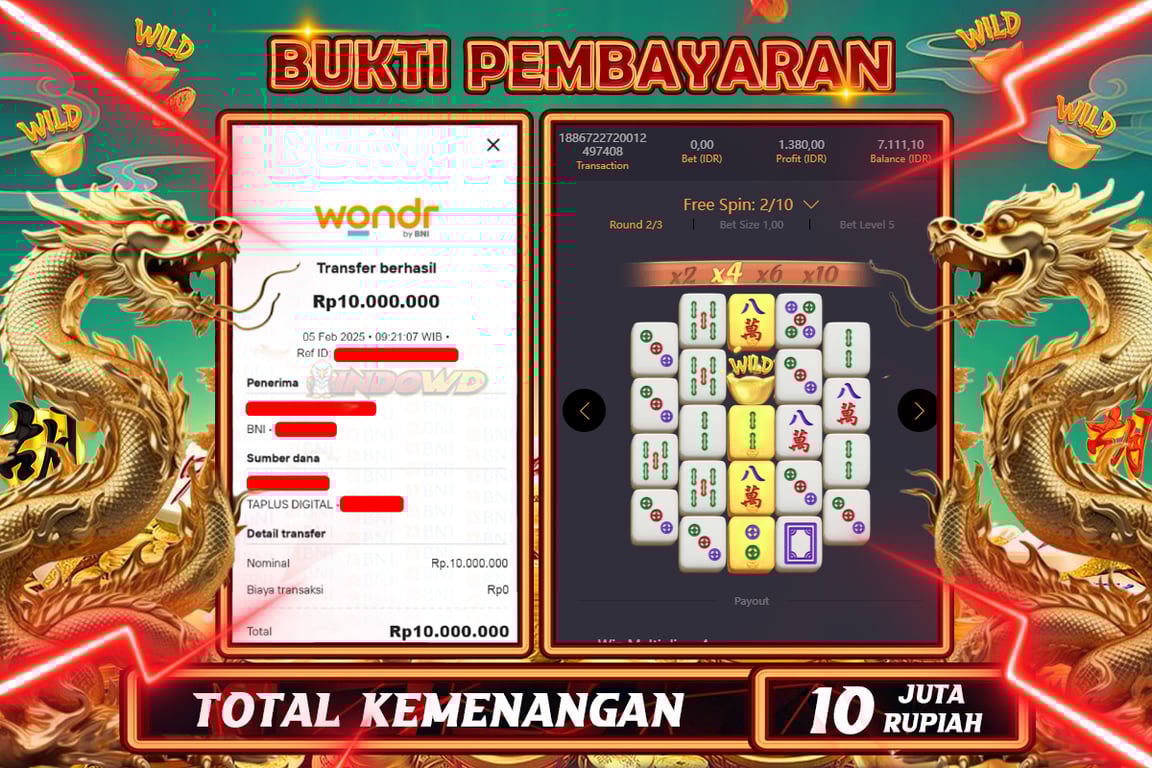 INDOWD JACKPOT SLOT MAHJONG WAYS 2 Rp10.000.000,- LUNAS