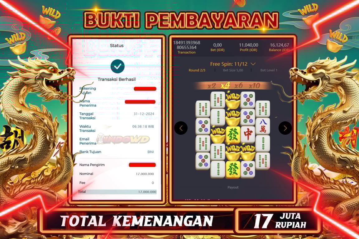 INDOWD JACKPOT SLOT MAHJONG WAYS 2 Rp17.000.000,- LUNAS