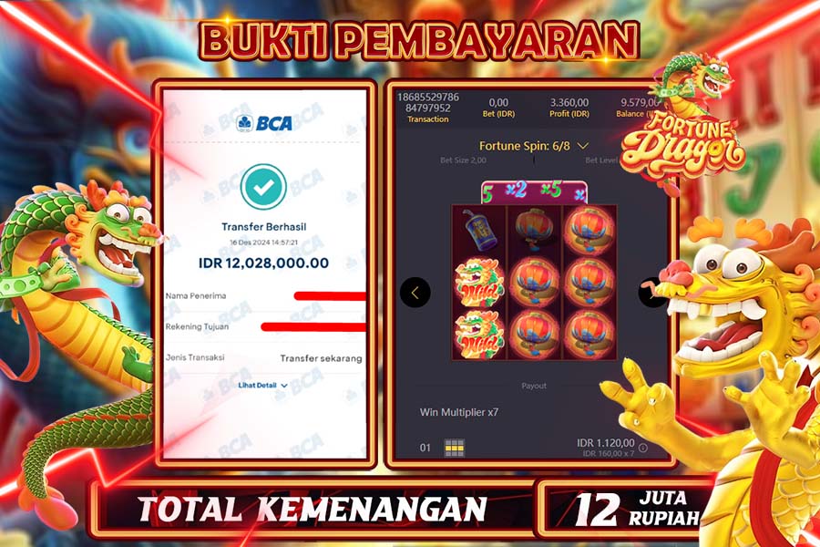 INDOWD JACKPOT LIVE GAMES SLOT FORTUNE DRAGON  Rp.12.028.000,- LUNAS