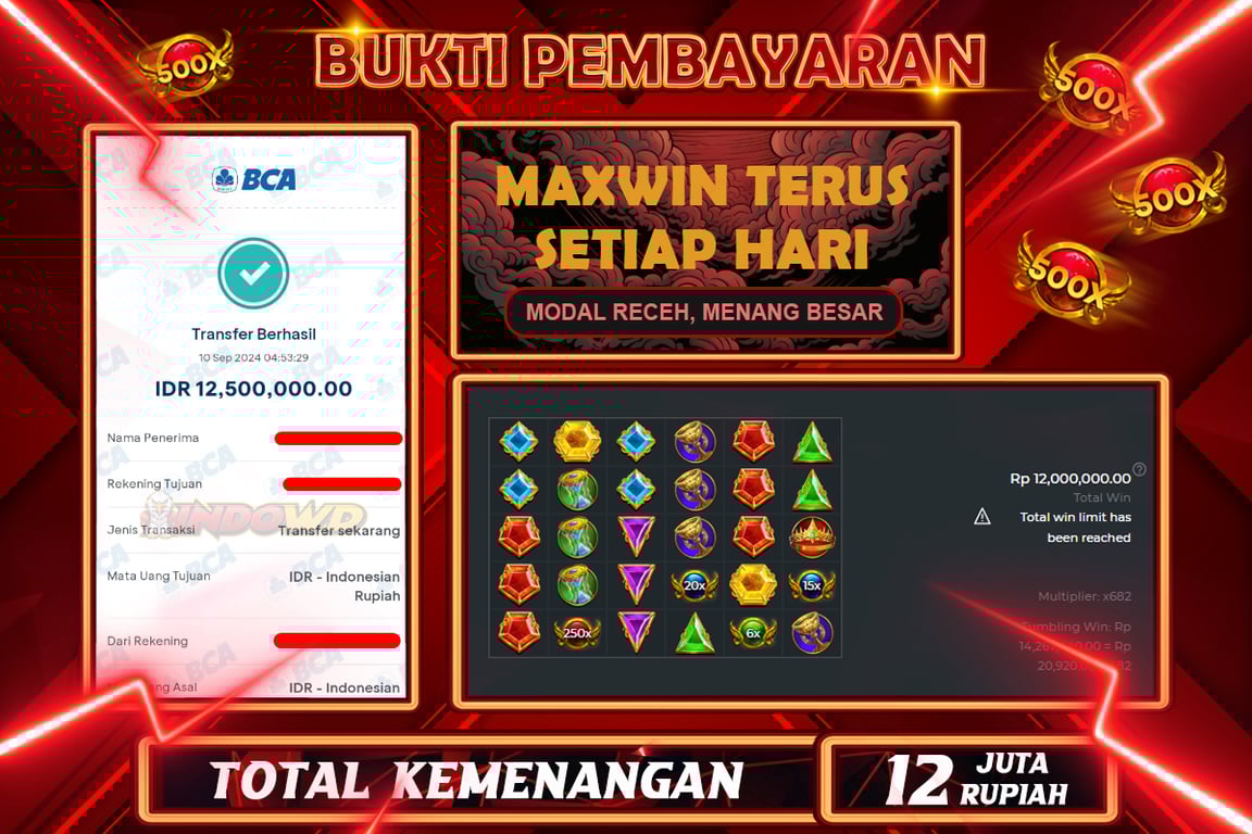 INDOWD JACKPOT SLOT SUGAR RUSH Rp.12.000.000,- LUNAS