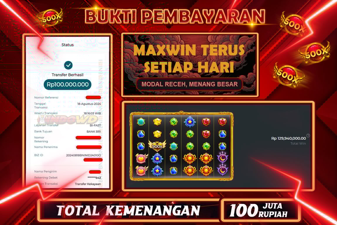 INDOWD JACKPOT SLOT STARLIGHT PRINCES 1000 Rp.100.000.000,- LUNAS