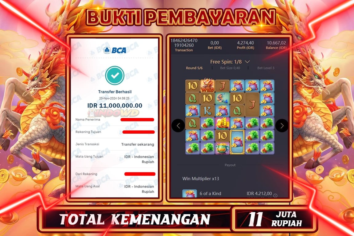 INDOWD JACKPOT SLOT WAYS OF QILINS Rp.11.000.000,- LUNAS