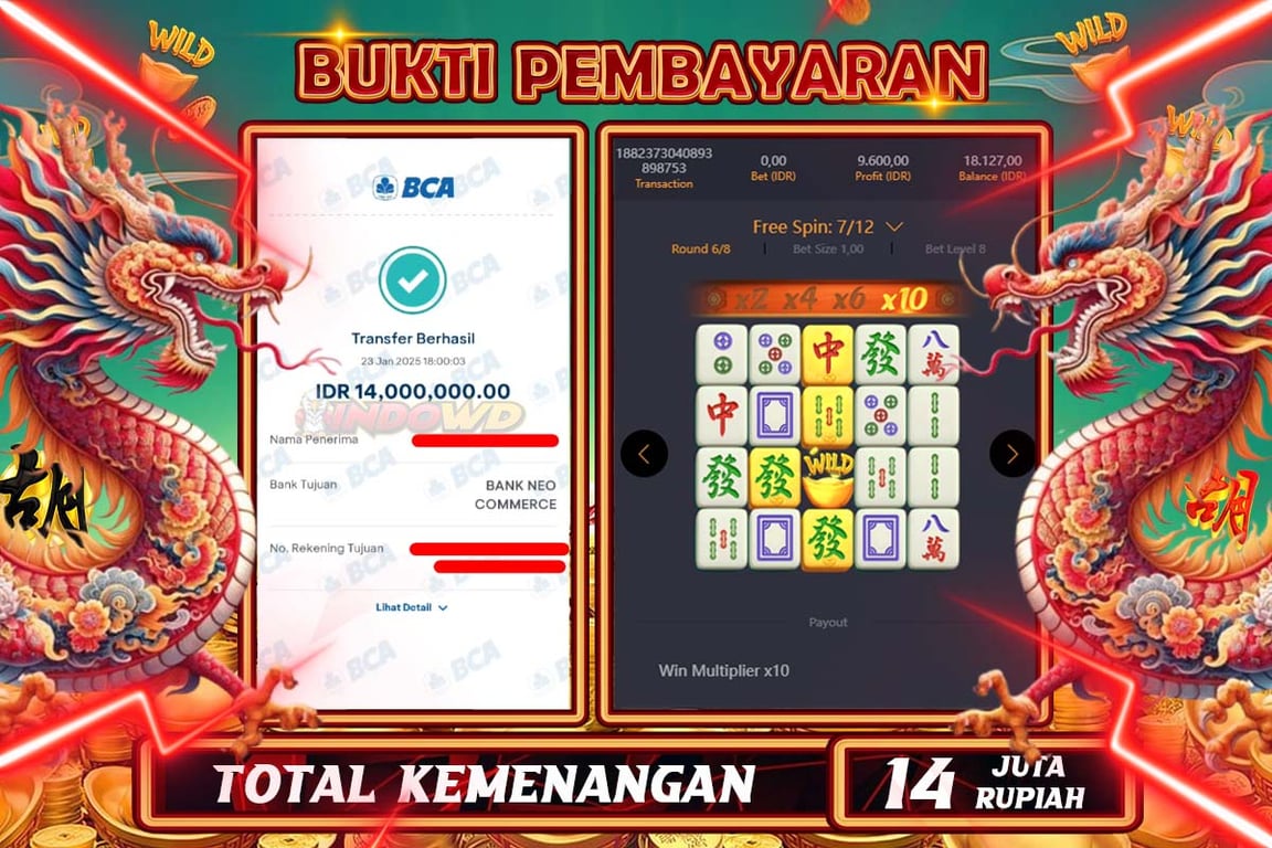 INDOWD JACKPOT SLOT MAHJONG WAYS 2  Rp14.000.000,- LUNAS