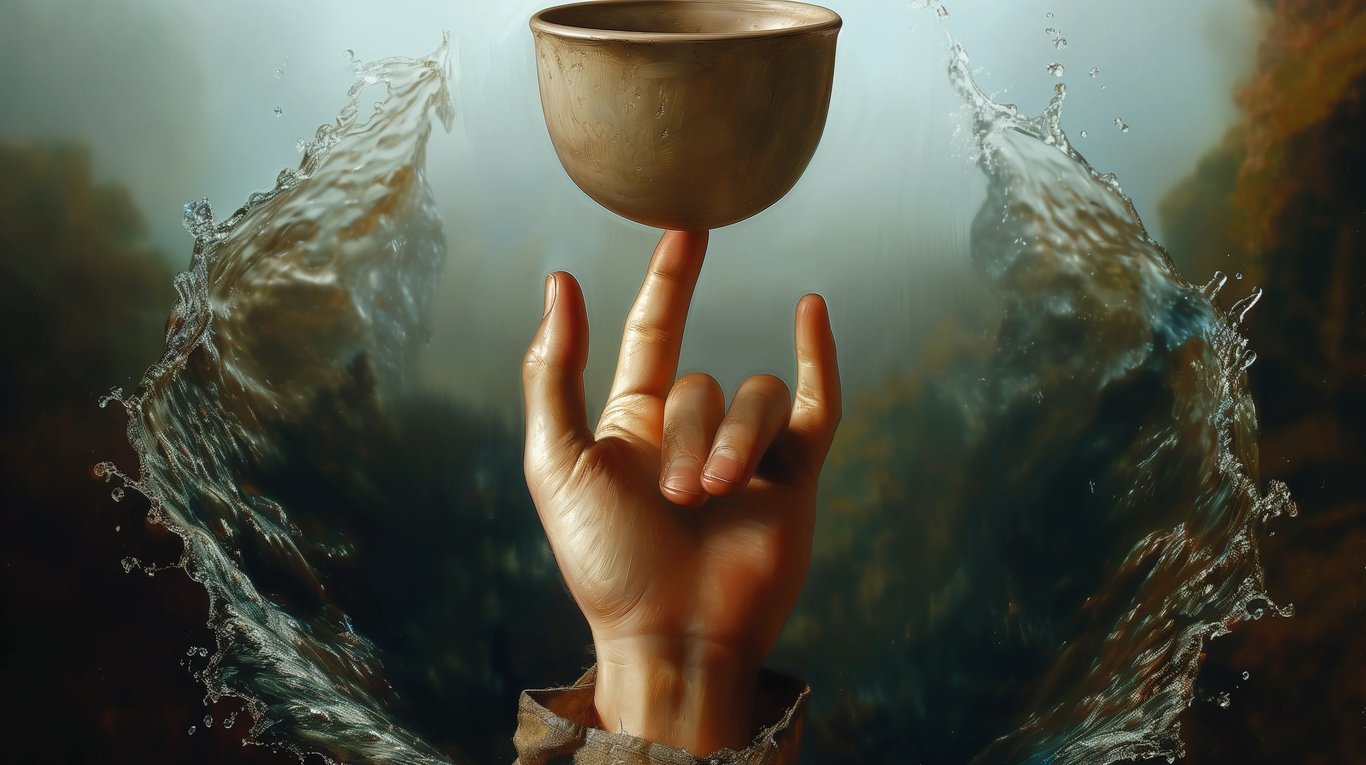 A Spinning Bowl on his Finger