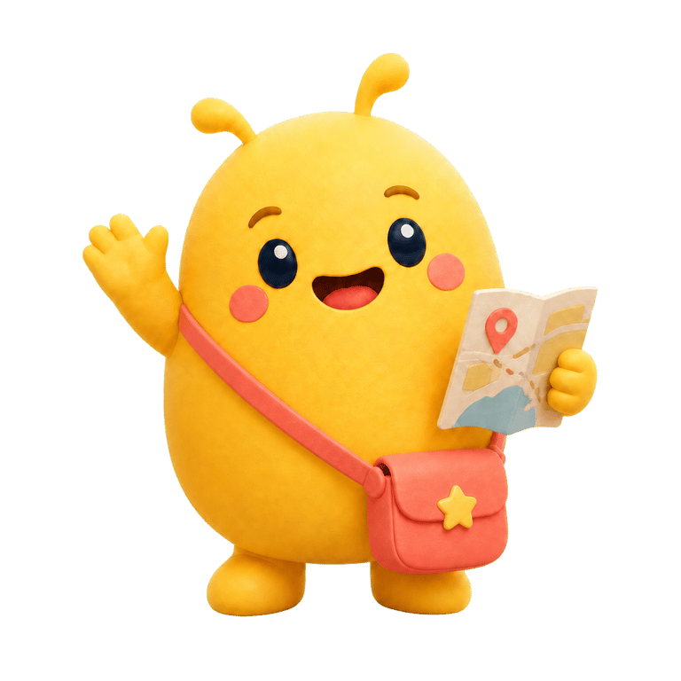 Sunny, a cheerful Singapore planning companion with a securely attached crossbody bag