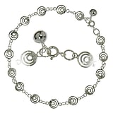 Silber Fusskette Silber 925 Spirale Glocke Glckchen