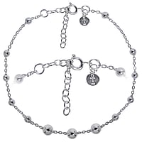 Silver anklet Length:22-24cm. Diameter:4+6mm. Adjustable length. Shiny.