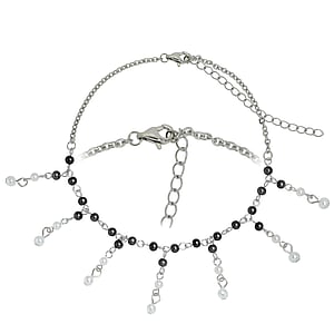 Anklet Steel Synthetic Pearls