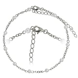 Anklet Steel Synthetic Pearls