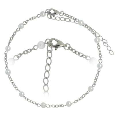 Fußkettchen Für Damen Fußkettchen Aus Silber 925 Mit Kugelperlen – Verstellbar (22 Fussketten Für Frauen Gold