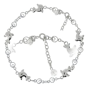 Silver anklet Silver 925 Dolphin Bell