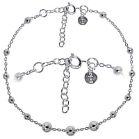 Pulsera de tobillo para nios de Plata 925. Longitud:16,5-19,5cm. Longitud ajustable.