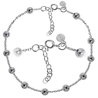 Pulsera de tobillo para nios de Plata 925. Longitud:16,5-19,5cm. Longitud ajustable.