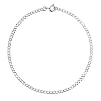 Chanette de pied pour enfants en Argent 925. Longueur:19cm. Coupe transversale :2mm.