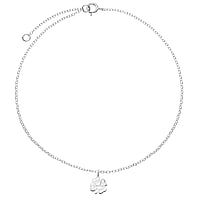 Silver anklet Width:7mm. Length:22-25cm. Adjustable length.  Leaf Plant pattern