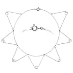 Silber Fusskette mit Synthetische Perle. Lnge:22,5cm.  Dreieck