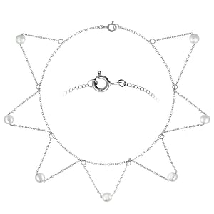 Silber Fusskette Silber 925 Synthetische Perle Dreieck