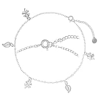 Silver anklet Length:24-28cm. Adjustable length.  Leaf Plant pattern