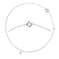 Silver anklet Length:22-25cm. Adjustable length.  Star