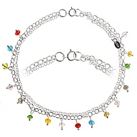 Tobillera de plata de Cristal acrlico . Longitud:24-28cm. Longitud ajustable.