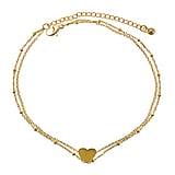 Tobillera Acero fino Revestimiento PVD (color oro) Corazn Amor