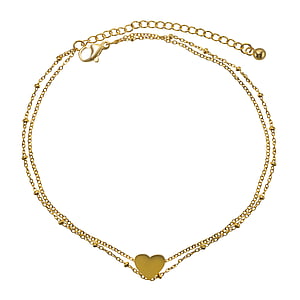 Anklet Stainless Steel PVD-coating (gold color) Heart Love
