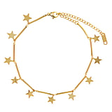 Anklet Stainless Steel PVD-coating (gold color) Star