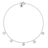 Zilver Enkelbandje Lengte:22,5cm. Diameter:5mm. Glanzend.