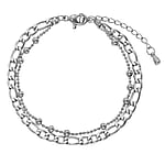 Anklet out of Stainless Steel. Width:4mm. Length:21-26cm. Adjustable length.