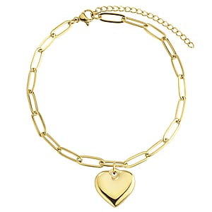 Anklet Stainless Steel PVD-coating (gold color) Heart Love