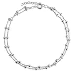 Chanette de pied en argent Largeur:5mm. Longueur:22,5-25cm. Longueur ajustable. brillant.