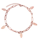 Anklet Stainless Steel PVD-coating (gold color) Leaf Plant_pattern