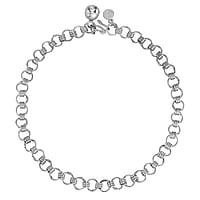 Silver anklet Length:24cm. With little bell(s). Shiny.  Bell