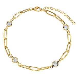 Anklet Stainless Steel PVD-coating (gold color) Acrylic glass