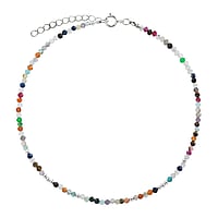 Argento Cavigliera con Gemma. Lunghezza:24-27cm. Sezione:2,4mm. Lunghezza variabile. brillante.