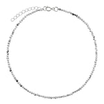 Silver anklet with Howlite. Length:24-27cm. Cross-section:2,4mm. Adjustable length. Shiny.