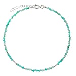 Silver anklet with Amazonite. Length:24-27cm. Cross-section:2,4mm. Adjustable length. Shiny.