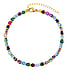 Anklet Stainless Steel PVD-coating (gold color) Agate Jade