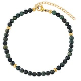 Jade anklet Stainless Steel PVD-coating (gold color) Jade