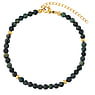 Jade anklet Stainless Steel PVD-coating (gold color) Jade