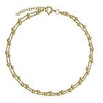 Silver anklet with Gold-plated. Width:5mm. Length:22,5-25cm. Adjustable length. Shiny.