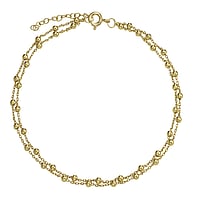 Silver anklet with Gold-plated. Width:5mm. Length:22,5-25cm. Adjustable length. Shiny.