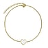Anklet Stainless Steel PVD-coating (gold color) Mother of Pearl Heart Love