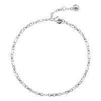 Chanette de pied en argent Longueur:25cm. Avec clochette(s). Longueur ajustable.  Cloche Clarine