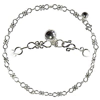 Silver anklet Length:25cm. With little bell(s).  Bell